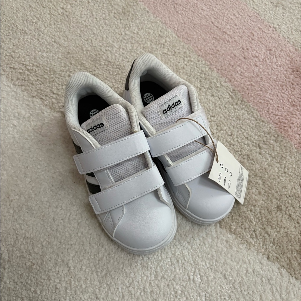 Adidas Kids White Velcro Sneakers